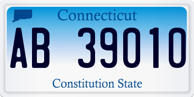 CT license plate AB39010