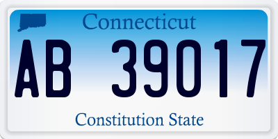 CT license plate AB39017
