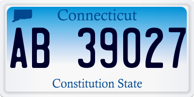 CT license plate AB39027