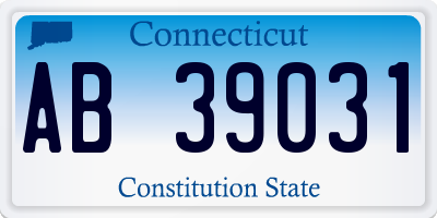 CT license plate AB39031