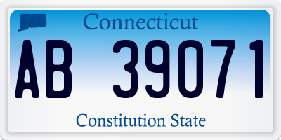 CT license plate AB39071