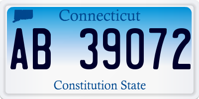 CT license plate AB39072