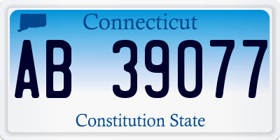 CT license plate AB39077