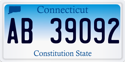 CT license plate AB39092
