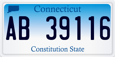 CT license plate AB39116