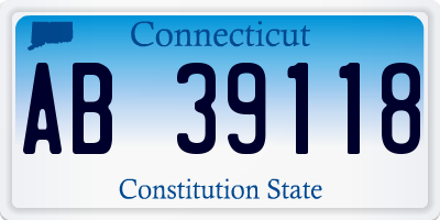 CT license plate AB39118