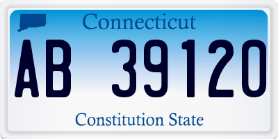 CT license plate AB39120