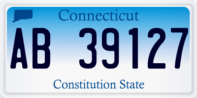 CT license plate AB39127