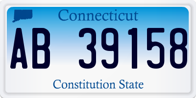 CT license plate AB39158