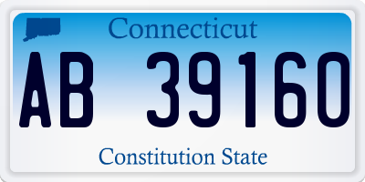 CT license plate AB39160