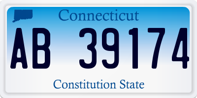 CT license plate AB39174