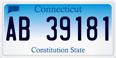 CT license plate AB39181