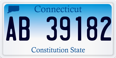 CT license plate AB39182