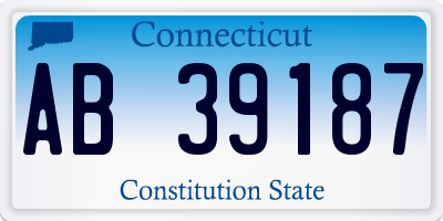 CT license plate AB39187