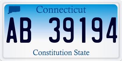CT license plate AB39194