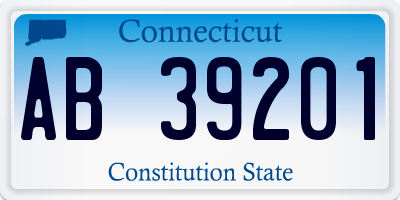 CT license plate AB39201