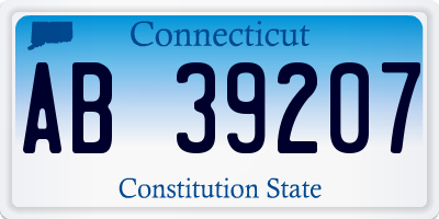 CT license plate AB39207