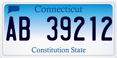 CT license plate AB39212