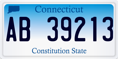 CT license plate AB39213