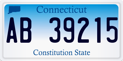 CT license plate AB39215