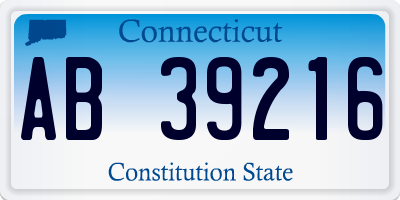 CT license plate AB39216