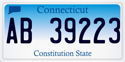 CT license plate AB39223