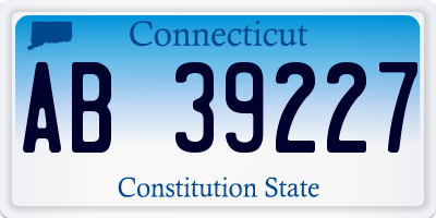 CT license plate AB39227