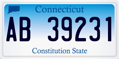 CT license plate AB39231