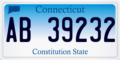 CT license plate AB39232