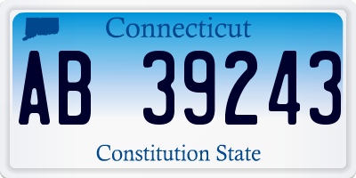 CT license plate AB39243