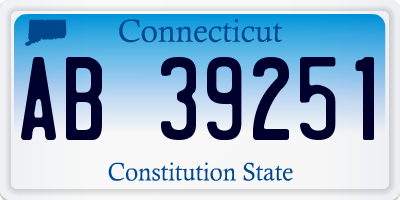 CT license plate AB39251