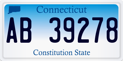 CT license plate AB39278