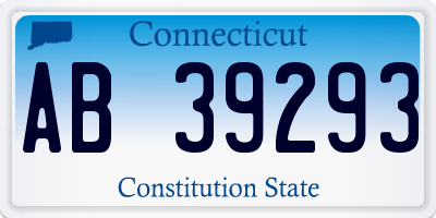 CT license plate AB39293