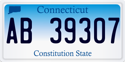 CT license plate AB39307