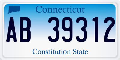 CT license plate AB39312