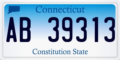 CT license plate AB39313