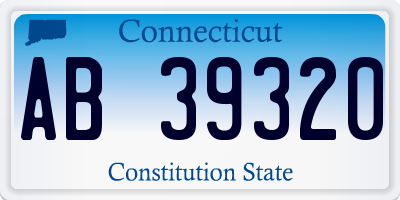 CT license plate AB39320