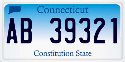 CT license plate AB39321