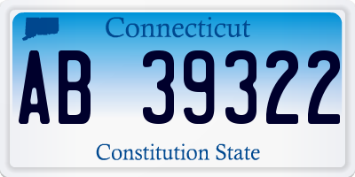 CT license plate AB39322