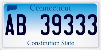 CT license plate AB39333