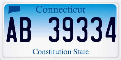 CT license plate AB39334