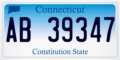 CT license plate AB39347