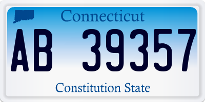 CT license plate AB39357