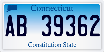 CT license plate AB39362