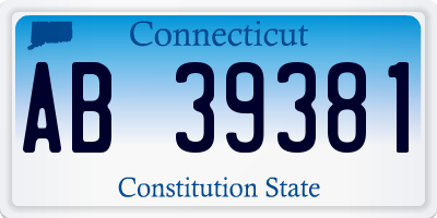 CT license plate AB39381