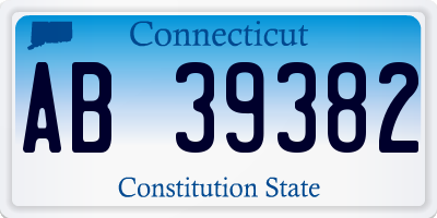 CT license plate AB39382