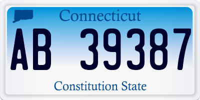 CT license plate AB39387