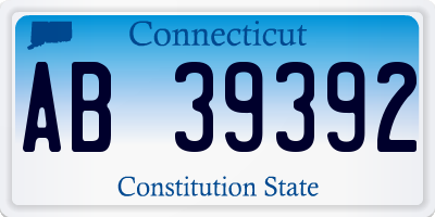 CT license plate AB39392