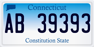 CT license plate AB39393