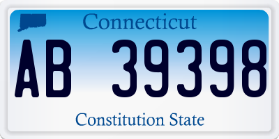 CT license plate AB39398